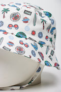 White Surf Print Bucket Hat (2)