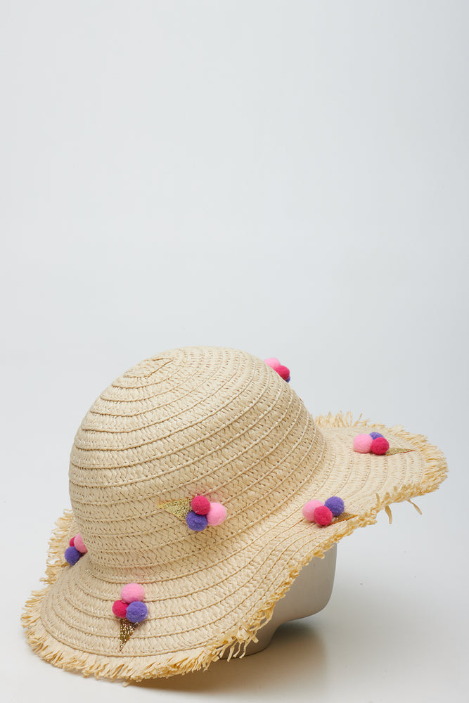 Straw Ice Cream Sun Hat (2)