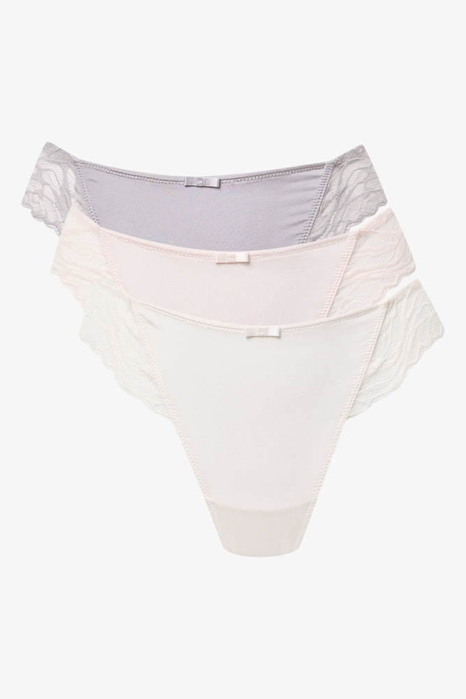 3 Pack Microfibre Lace Thongs (1)