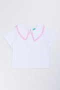 White Ric Rac Collar T-Shirt