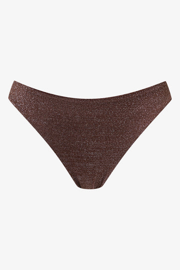 Chocolate Lurex Brazilian Bikini Bottom