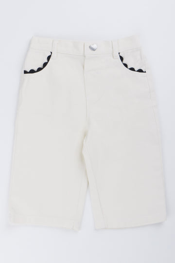 Cream Wide Leg Jeans