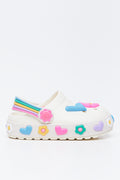 Cream Multi Heart Pattern Clogs (1)