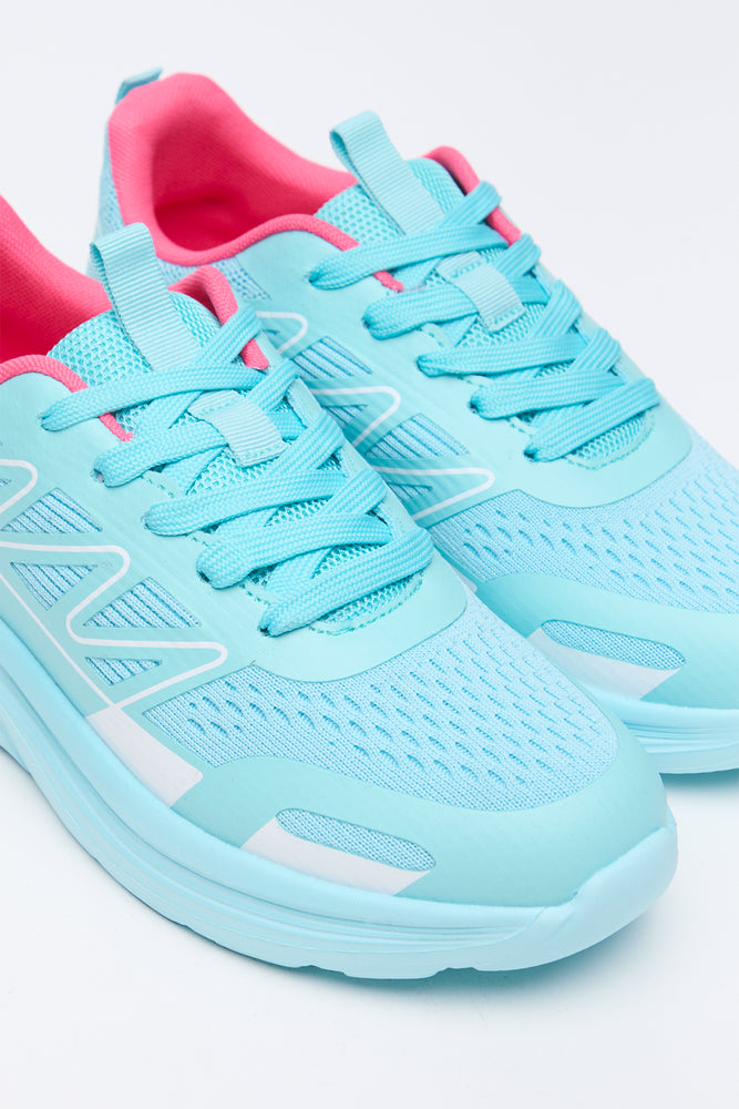 Turquoise Panel Detail Sporty Trainers (2)