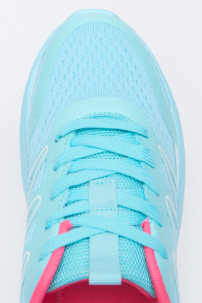 Turquoise Panel Detail Sporty Trainers (4)
