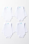 White 4 Pack Plain Bodyvests