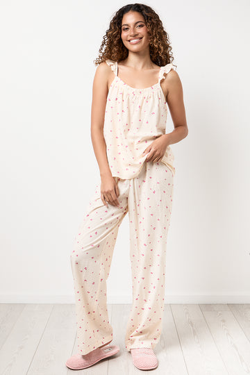 Floral Woven Cami Long Set