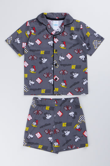Mickey Mouse Grey Short Sleeve Pyjama  Set