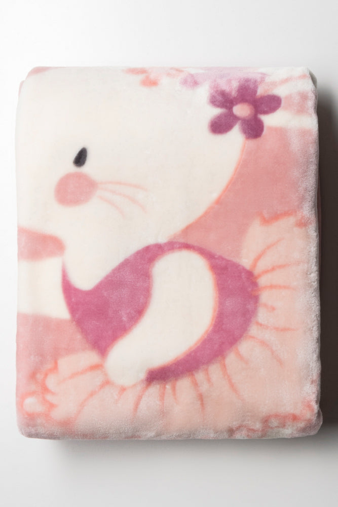 Pink Bunny Plush Blanket