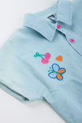Embroidered Chambray Tie Shirt (1)