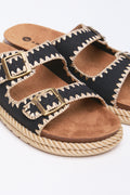 Black Rope Trim Comfort Sandals (2)