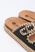 Black Rope Trim Comfort Sandals (3)
