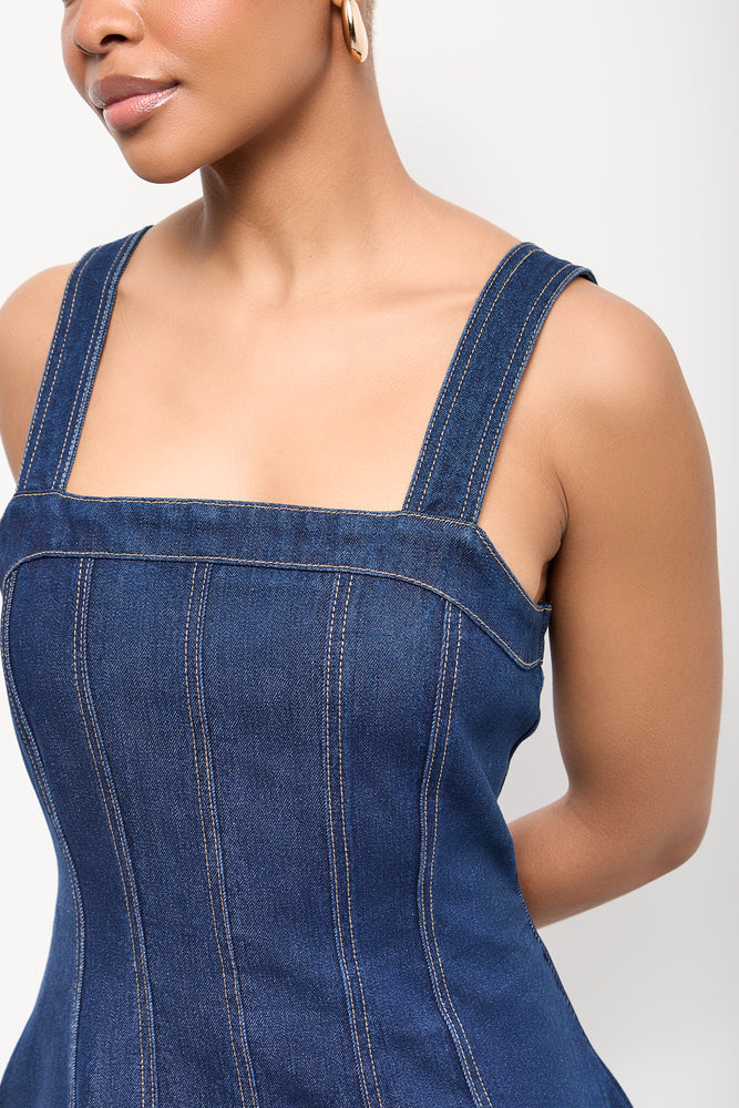 Panelled Denim Midi Dress (3)