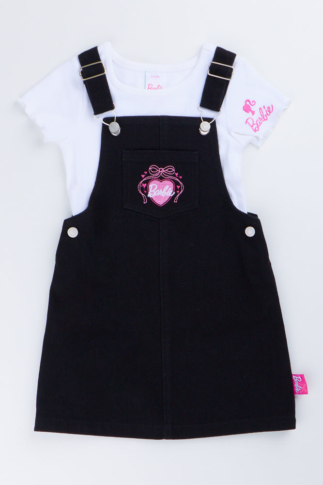 Barbie Heart Embroidered Pinafore Set