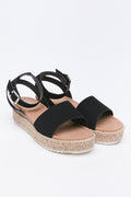 Black Ankle Strap Espadrille Sandals