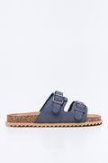 Navy Double Buckle Sandals (1)