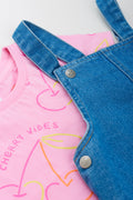 Denim Pinafore & T-Shirt Set (1)