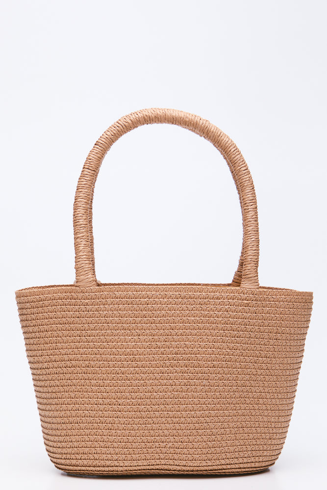 Stone Flower Detail Straw Handbag (1)