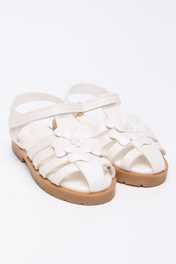 White Floral Fisherman Sandals