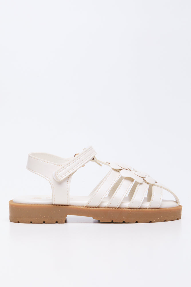 White Floral Fisherman Sandals (1)