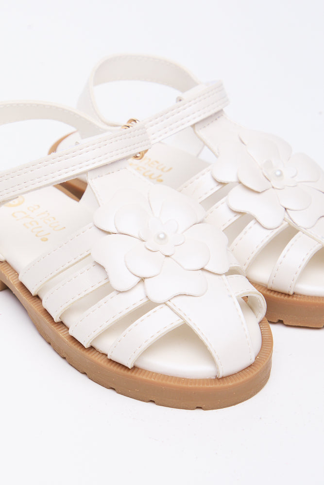 White Floral Fisherman Sandals (2)
