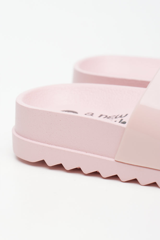 Pink Glitter Bow Jelly Slides (3)