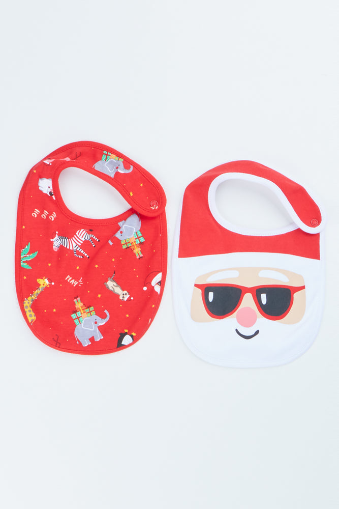 2 Pack Festive Christmas Baby Bibs