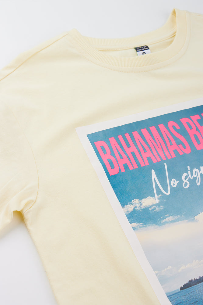 Yellow Bahamas Graphic Oversized T-Shirt (1)