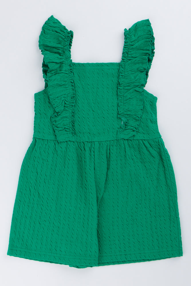 Green Frill Detail Sleeveless Jumpsuit