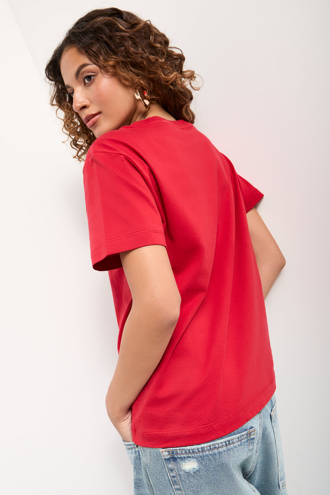Red Short Sleeve Crewneck T-Shirt (2)