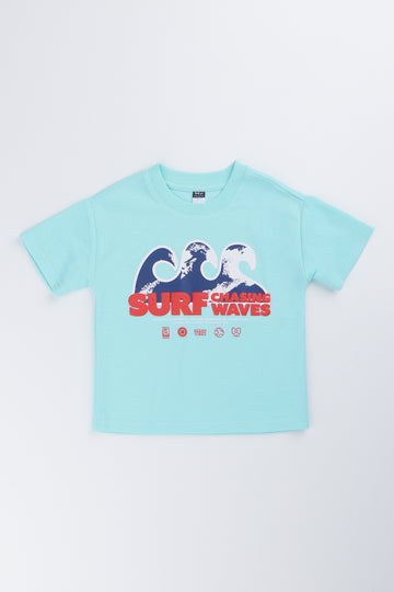 Textured Surf Waves Oversized T-Shirt