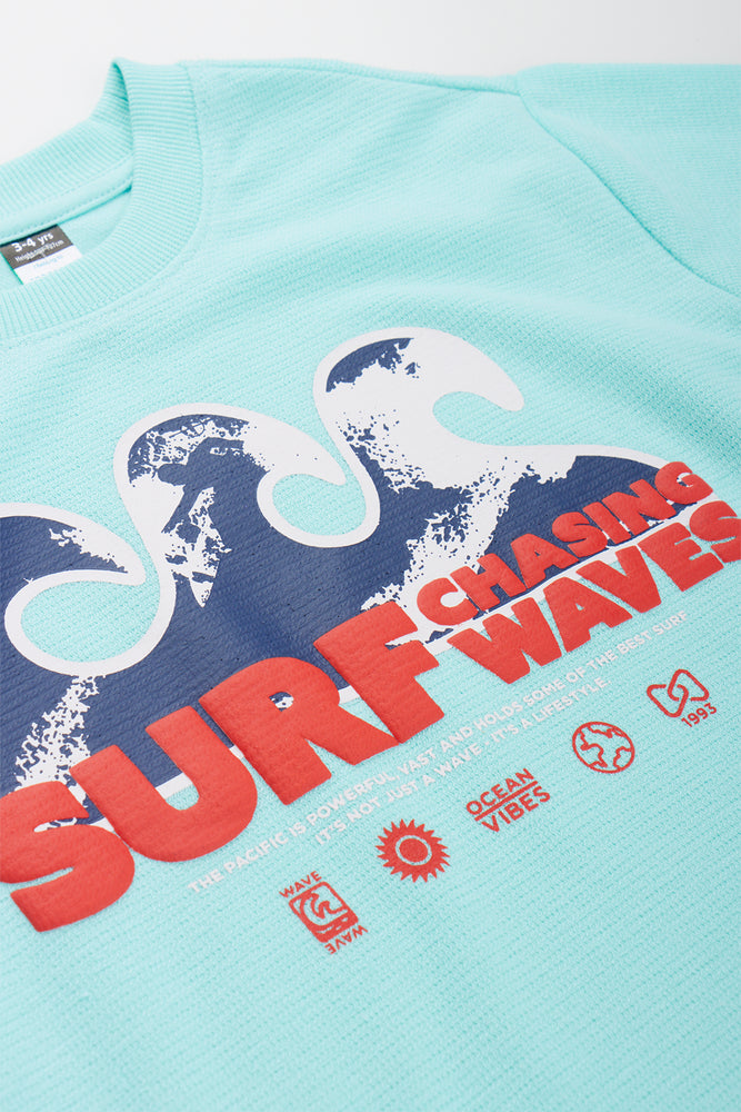 Textured Surf Waves Oversized T-Shirt (1)
