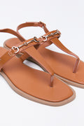 Tan Snaffle Trim T-Bar Sandals (2)