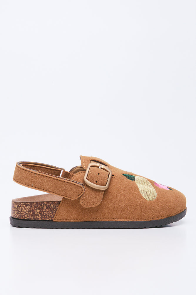 Camel Tropical Embroidered Mule (1)
