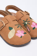 Camel Tropical Embroidered Mule (2)