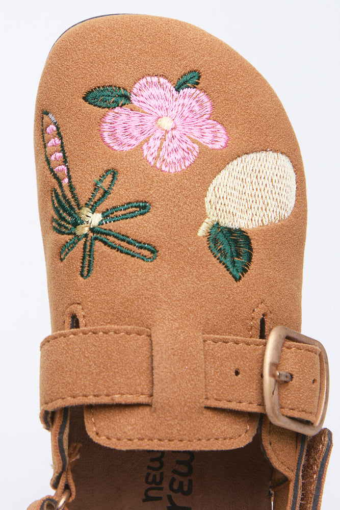 Camel Tropical Embroidered Mule (4)