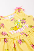 Yellow Tweety Bird Print Dress (1)