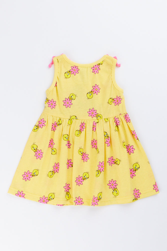 Yellow Tweety Bird Print Dress (2)