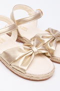 Gold Bow Detail Espadrille Sandals (2)
