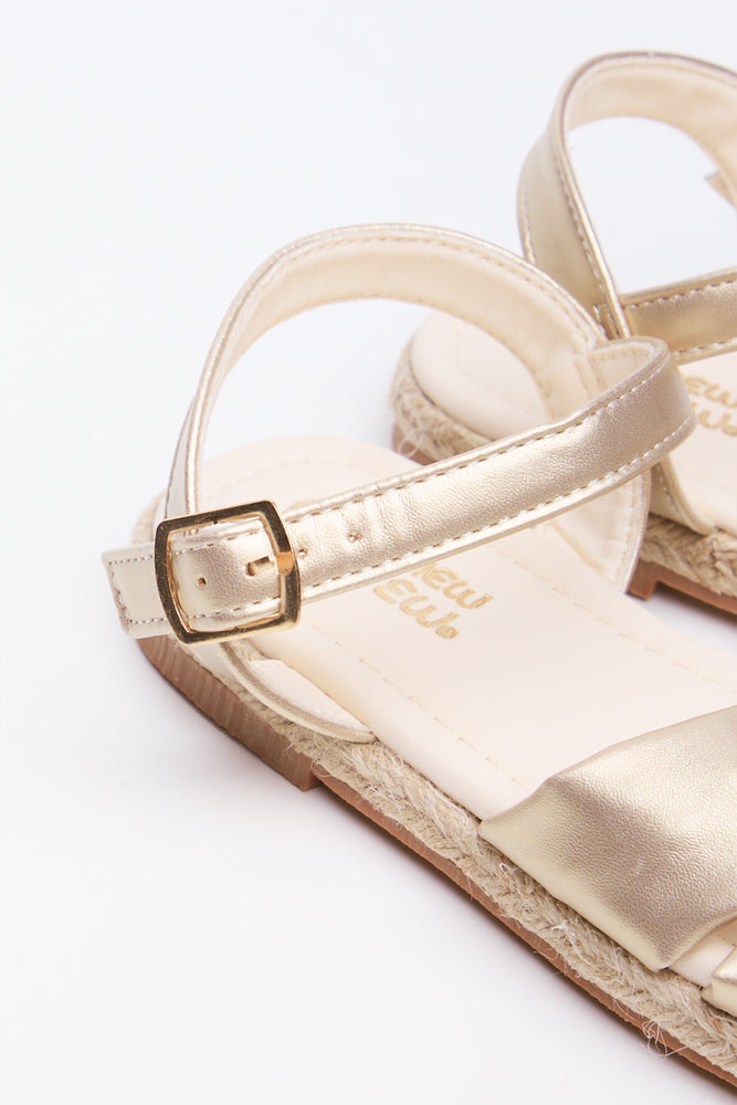 Gold Bow Detail Espadrille Sandals (3)