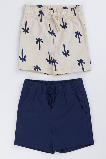 Palm Print Woven Shorts 2 Pack