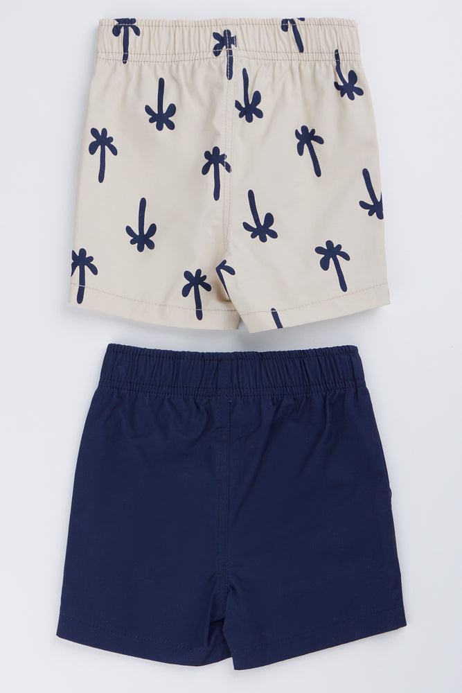 Palm Print Woven Shorts 2 Pack (2)