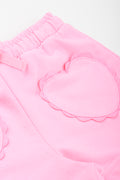 Pink Fleece Heart Pocket Shorts (1)