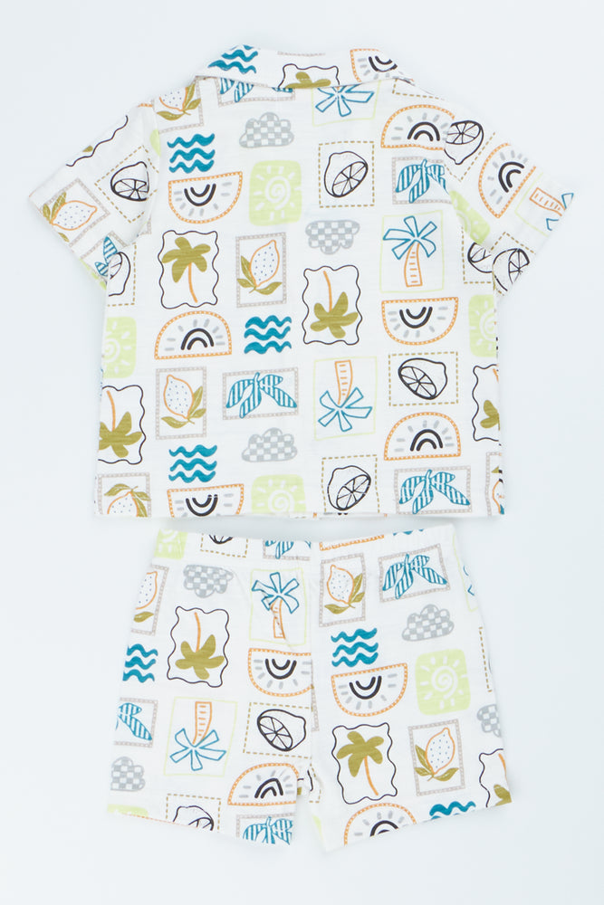 Tropical Print Shirt Set (2)