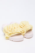 Yellow Striped Ruffle Pool Slides