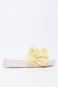 Yellow Striped Ruffle Pool Slides (1)