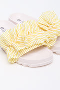 Yellow Striped Ruffle Pool Slides (2)
