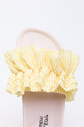 Yellow Striped Ruffle Pool Slides (4)