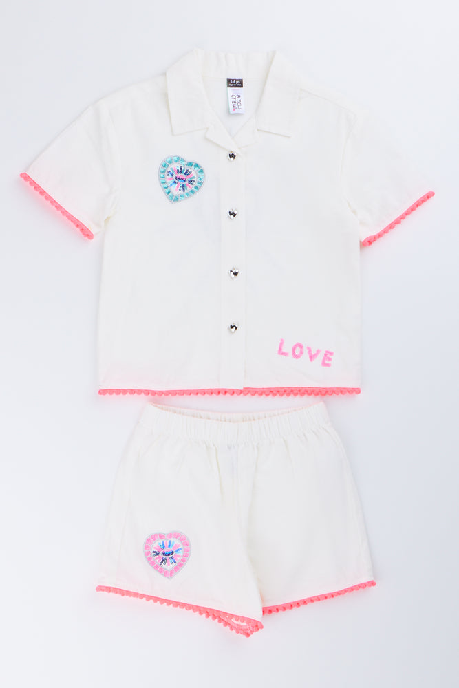 Sequin Resort Shirt Set