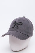 Black Bow Detail Peak Cap